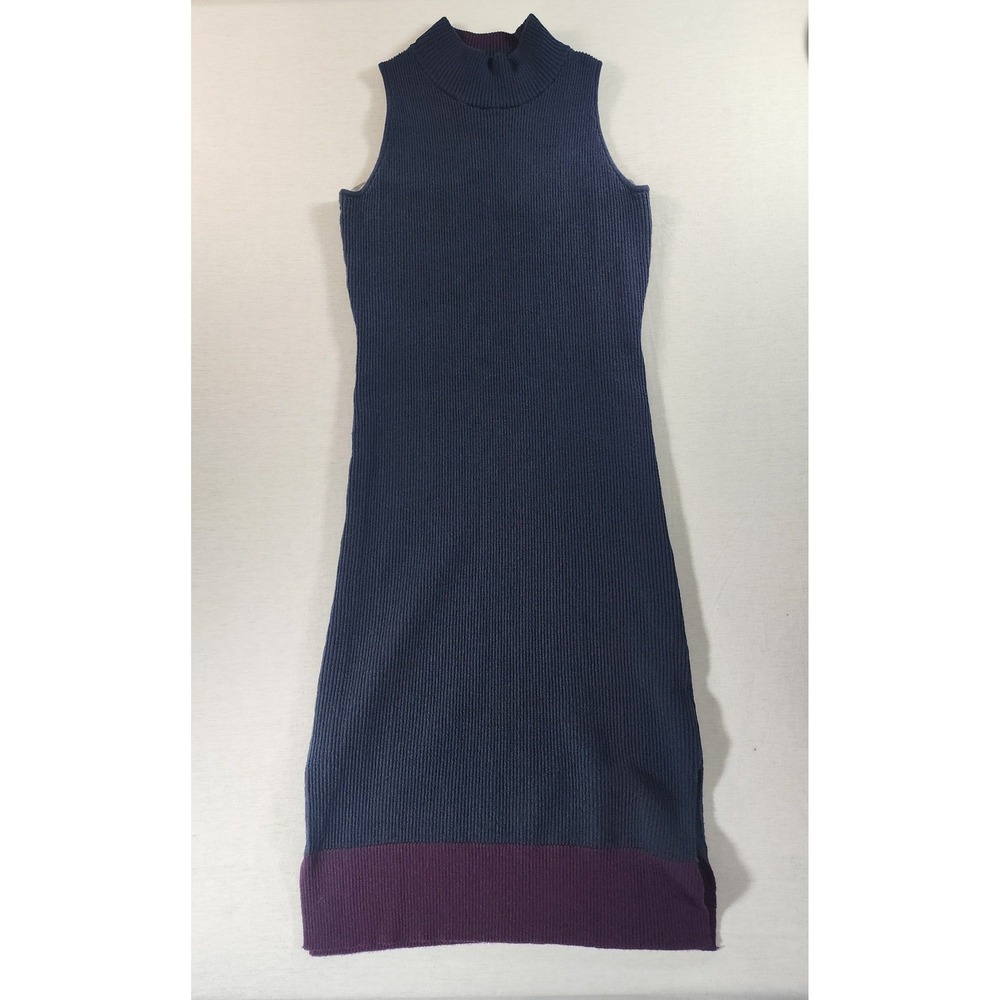 Athleta Winterlude Merino Wool Sweater Dress Womens Small Ribbed Mock Neck Midi
